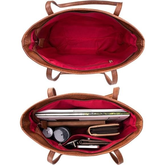 Tote Bags Vegan Leather Purses Handbags Women Top Handle Ladies Shoulder Bags - Picture 6 of 6